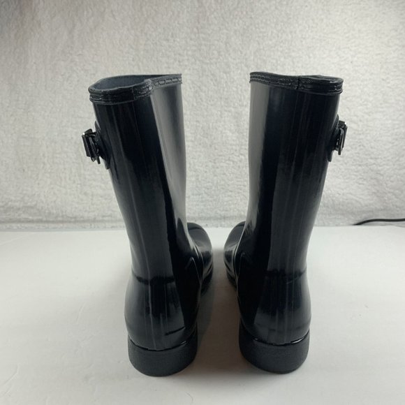 Hunter Original Tall Gloss Pull On Rain‎ Boots Women Size 8 Closed Toe 8025 - Picture 4 of 7
